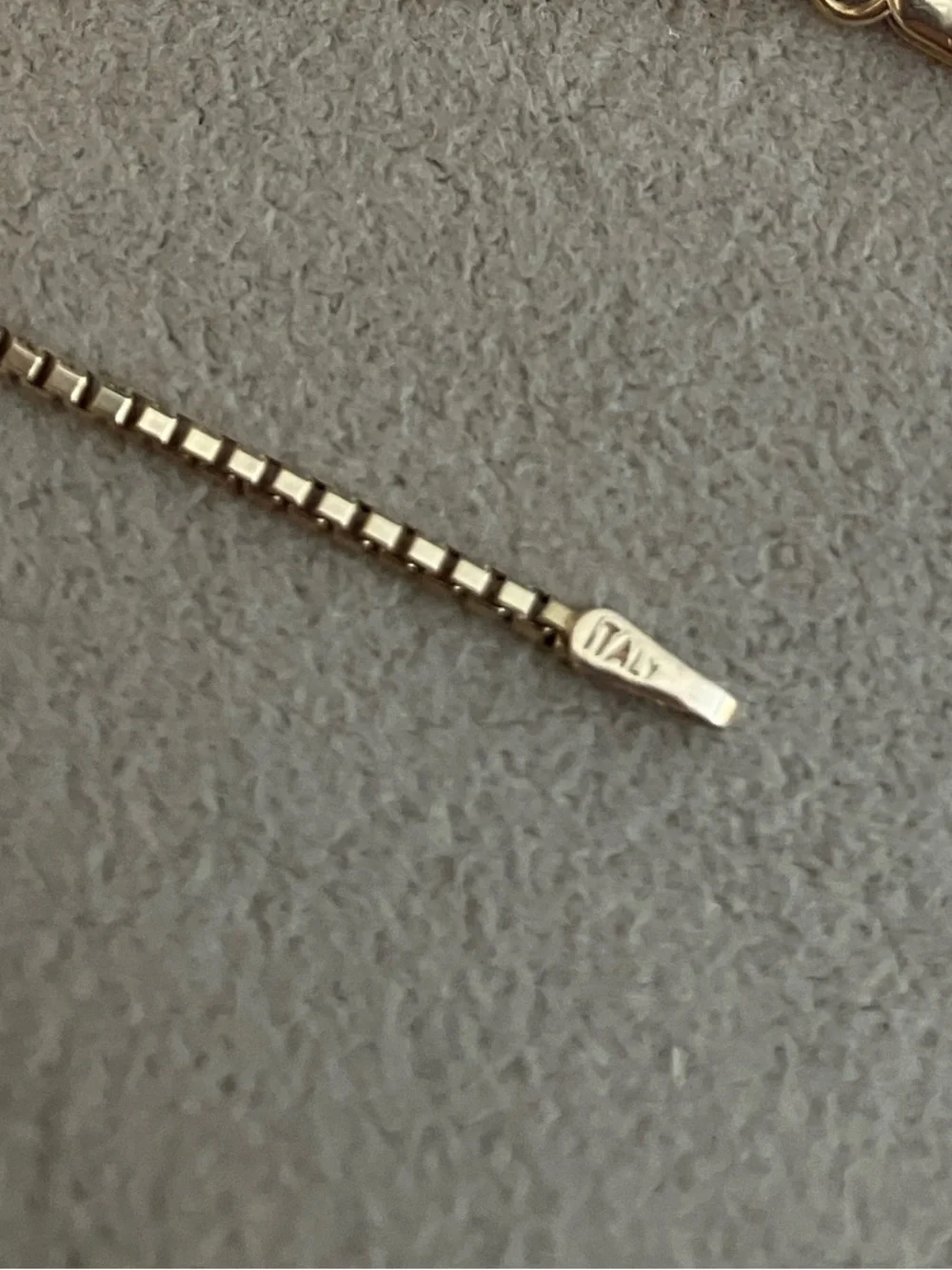 Gold Box Chain Necklace 14K